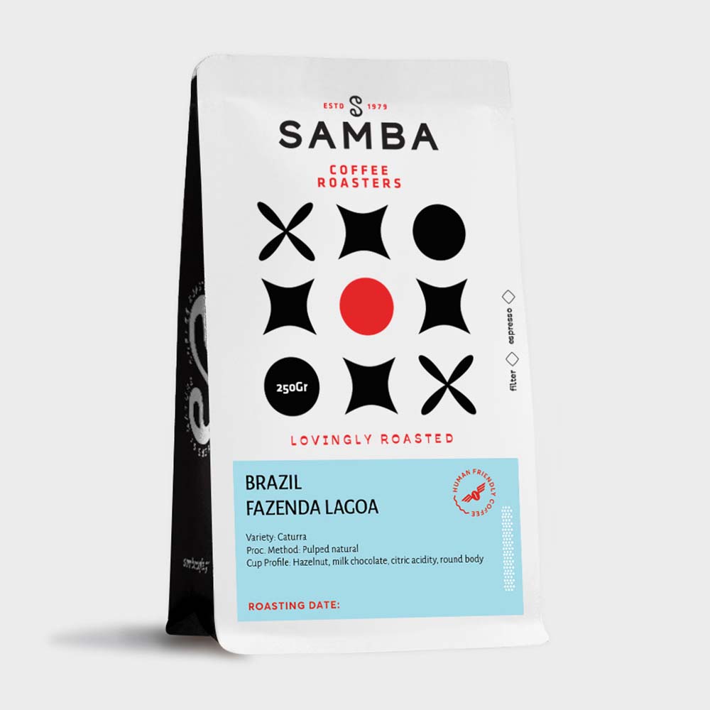 brazil-lagoa-samba-coffee-roasters Καφές Espresso Κόκκοι Samba Brazil-Fagenda Lagoa 250gr. - Image 1